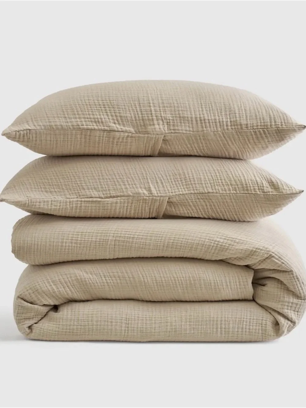 NEW Quince 100% Organic Cotton Gauze Duvet Cover Set, King/Cal King (Dune)